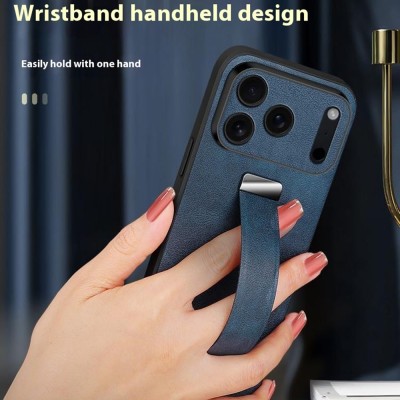 "SULADA" Leather Kickstand Case - Blue (iPhone 17 Pro)