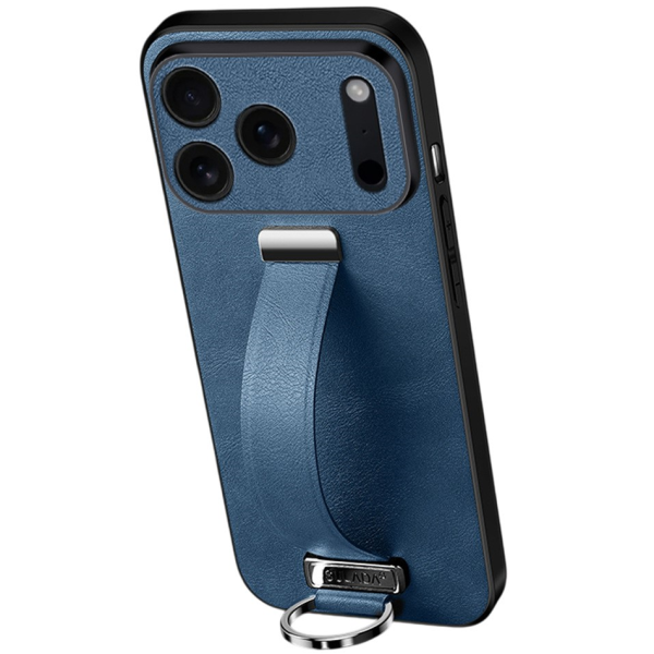 "SULADA" Leather Kickstand Case - Blue (iPhone 17 Pro)