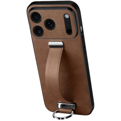 "SULADA" Leather Kickstand Case - Brown (iPhone 17 Pro)