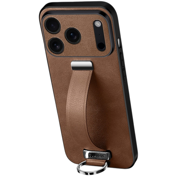 "SULADA" Leather Kickstand Case - Brown (iPhone 17 Pro)