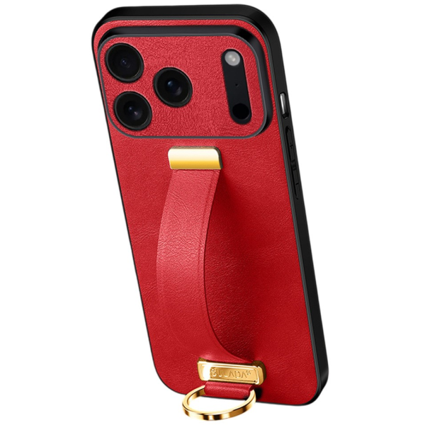 "SULADA" Leather Kickstand Case - Red (iPhone 17 Pro Max)
