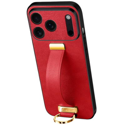 "SULADA" Leather Kickstand Case - Red (iPhone 17 Pro)