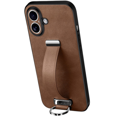 "SULADA" Leather Kickstand Case - Brown (iPhone 17)