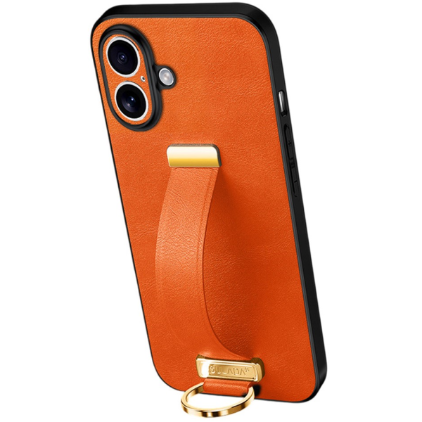 "SULADA" Leather Kickstand Case - orange (iPhone 17)