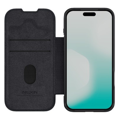 „Nillkin“ Qin Pro flip case - black (iPhone 17 Pro Max)
