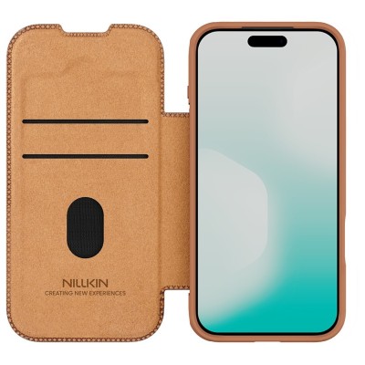 "Nillkin" Qin Pro flip case - brown (iPhone 17 Pro)