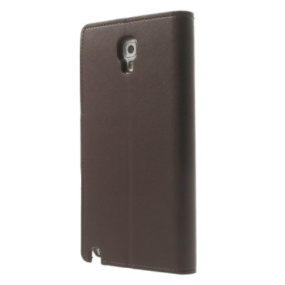 Mercury Sonata atverčiamas Samsung Galaxy Note 3 Neo (N7505) rudas odinis dėklas - piniginė / Priedai.lt