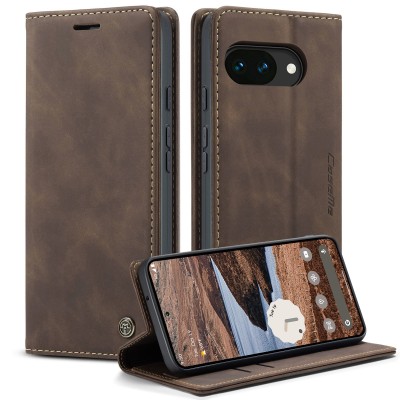 „CaseMe“ Retro Solid Flip Case - Brown (Pixel 10a)