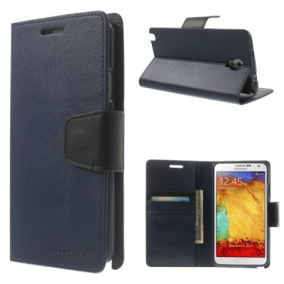 Mercury Sonata atverčiamas Samsung Galaxy Note 3 Neo (N7505) mėlynas odinis dėklas - piniginė / Priedai.lt