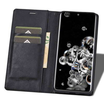 "LC.IMEEKE" Flip Book Case - Black (Galaxy S20 Ultra)
