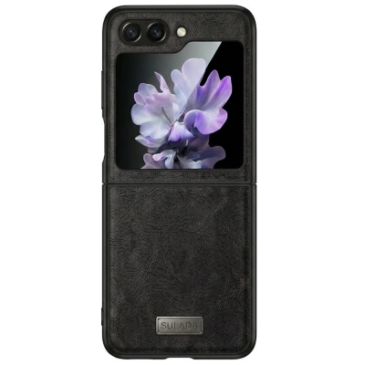 „Sulada“ Leather dėklas - Black (Galaxy Flip5)
