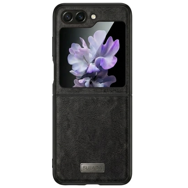 „Sulada“ Leather dėklas - Black (Galaxy Flip5)