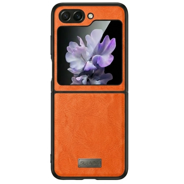 „Sulada“ Leather dėklas - orange (Galaxy Flip5)
