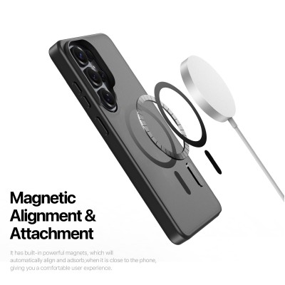 "DUX DUCIS" Yind MagSafe Matte Hard Silicone (TPU) Case - Black (Galaxy S26 Ultra)