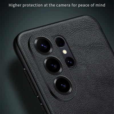 „Sulada“ Leather dėklas - Black (Galaxy S26 Ultra)