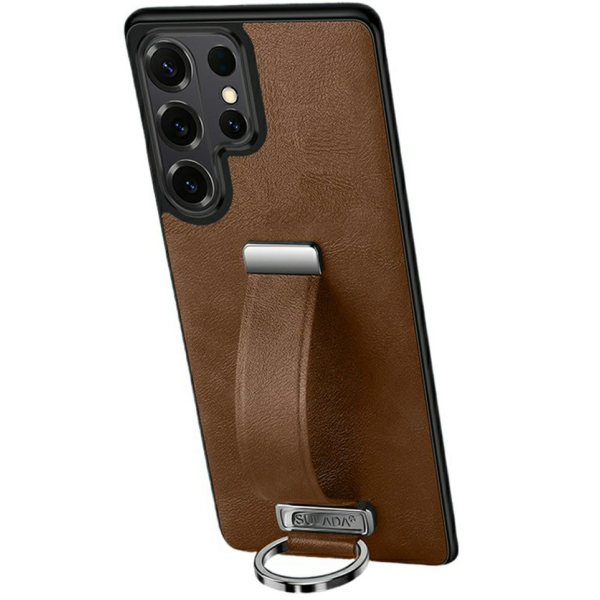"SULADA" Leather Kickstand Case - Brown (Galaxy S26 Ultra)