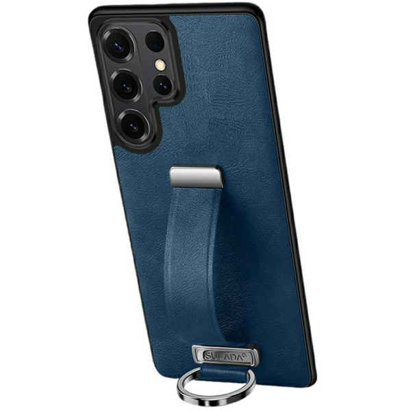 "SULADA" Leather Kickstand Case - Blue (Galaxy S26 Ultra)