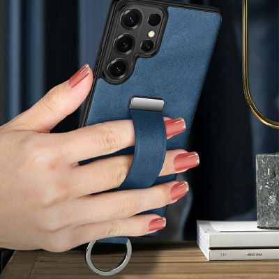 "SULADA" Leather Kickstand Case - Blue (Galaxy S26 Ultra)