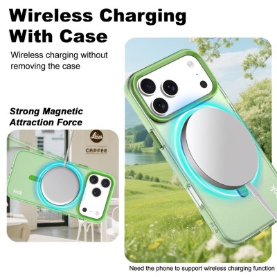 "IMAK" Candy MagSafe Matte Hard Silicone (TPU) Case - Green (iPhone 17 Pro)