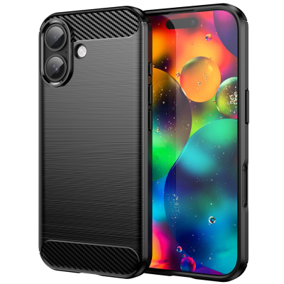 "AMORUS" Carbon hard silicone (TPU) case - black (iPhone 17)
