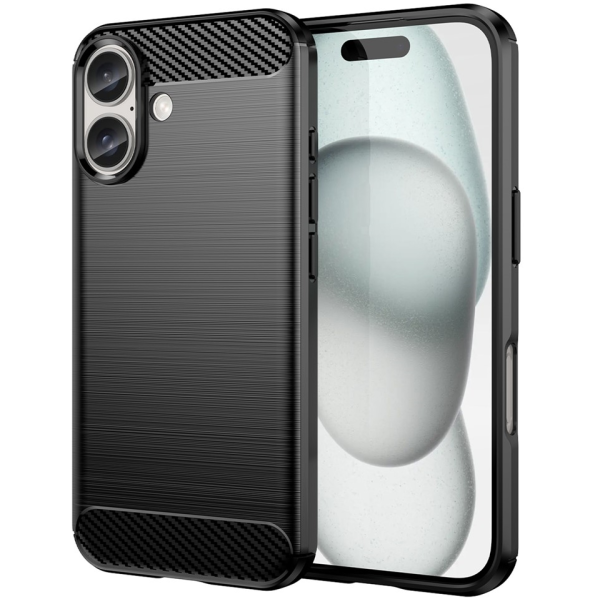 "AMORUS" Carbon hard silicone (TPU) case - black (iPhone 16 Plus)