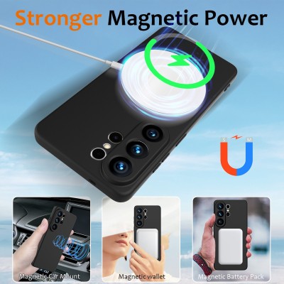 "Shell" MagSafe Hard Silicone (TPU) Case Cover - Black (Galaxy S26 Ultra)