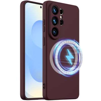 "Shell" MagSafe Hard Silicone (TPU) Case Cover - burgundy (Galaxy S26 Ultra)
