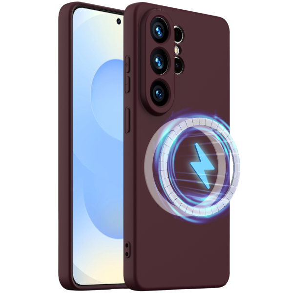 "Shell" MagSafe Hard Silicone (TPU) Case Cover - burgundy (Galaxy S26 Ultra)