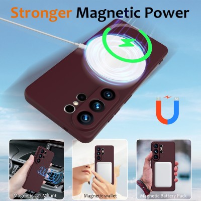 "Shell" MagSafe Hard Silicone (TPU) Case Cover - burgundy (Galaxy S26 Ultra)