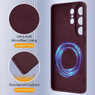 "Shell" MagSafe Hard Silicone (TPU) Case Cover - burgundy (Galaxy S26 Ultra)