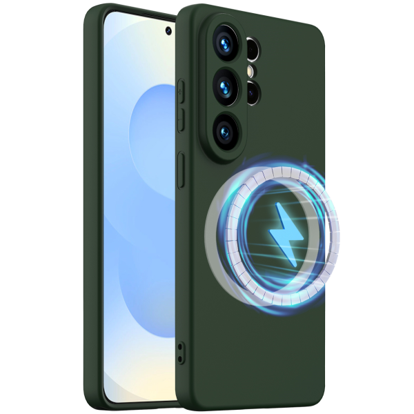 "Shell" MagSafe Hard Silicone (TPU) Case Cover - dark green (Galaxy S26 Ultra)