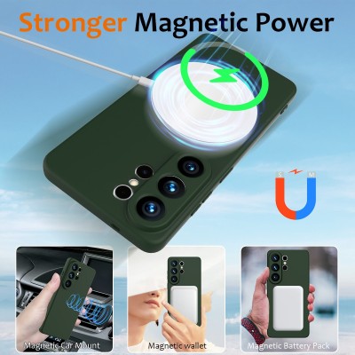"Shell" MagSafe Hard Silicone (TPU) Case Cover - dark green (Galaxy S26 Ultra)