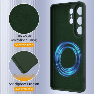 "Shell" MagSafe Hard Silicone (TPU) Case Cover - dark green (Galaxy S26 Ultra)