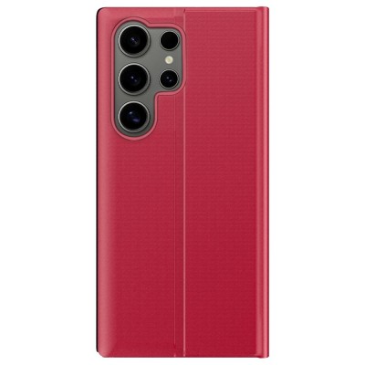 "Baoshi" Side Line flip book case cover - Red (Galaxy S26 Ultra)