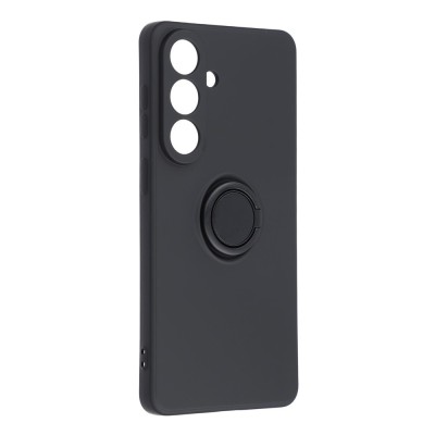 "Dechen" Ring Kickstand hard silicone (TPU) case cover - Black (Galaxy S26)