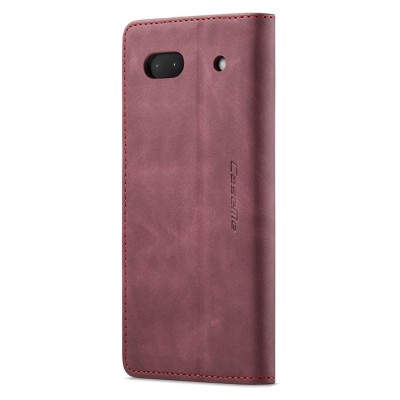 „CaseMe“ Retro Solid Flip Case - Burgundy (Pixel 6A)
