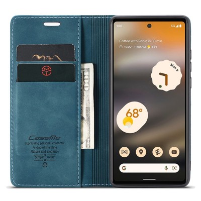 „CaseMe“ Retro Solid Flip Case - Green (Pixel 6A)