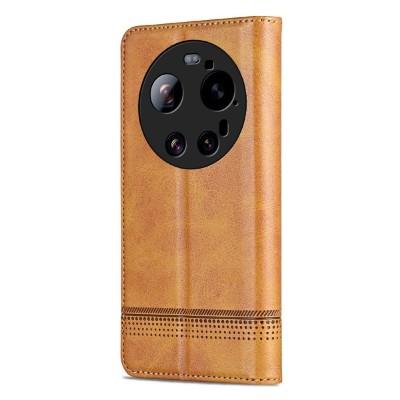 „AZNS“ Retro atverčiamas dėklas - rudas (Xiaomi 17 Ultra)