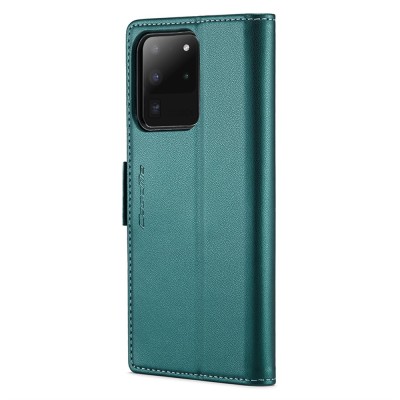 "CaseMe" Leather Flip Case Cover - green (Galaxy S20 Ultra)