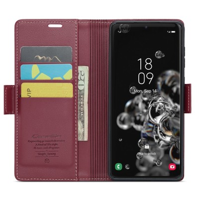 "CaseMe" Leather Flip Case Cover - burgundy (Galaxy S20 Ultra)