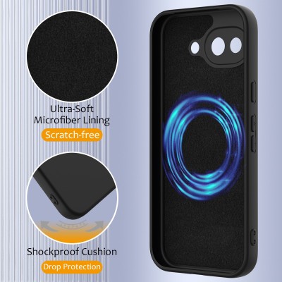 "Shell" MagSafe Hard Silicone (TPU) Case Cover - Black (Pixel 10a)