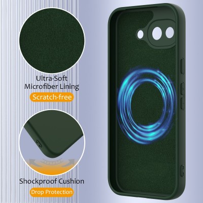 "Shell" MagSafe Hard Silicone (TPU) Case Cover - dark green (Pixel 10a)
