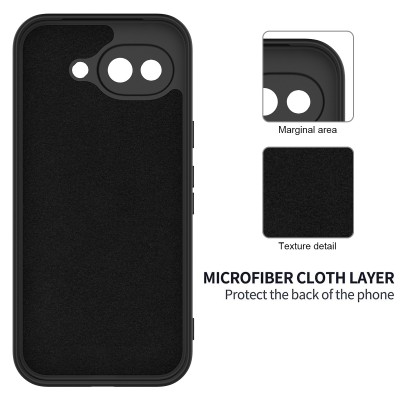 "Shell" hard silicone (TPU) case - black (Pixel 10a)