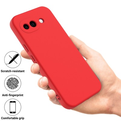 "Shell" hard silicone (TPU) case - red (Pixel 10a)