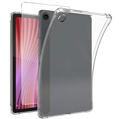 Reinforced protection silicone case - transparent + screen protector (Lenovo Tab 10.1)