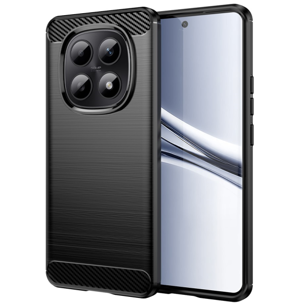"AILES" Carbon hard silicone (TPU) case - black (Redmi Note 15 5G / Redmi Note 15 4G / Poco M8)