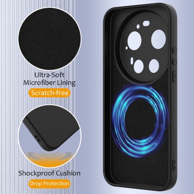 "Shell" MagSafe Hard Silicone (TPU) Case Cover - Black (Xiaomi 17 Ultra)