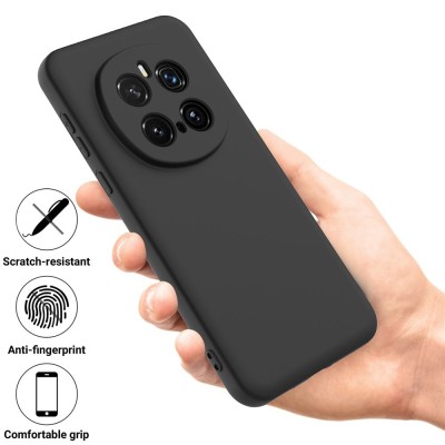 "Shell" hard silicone (TPU) case - black (Honor Magic7 Pro 5G)