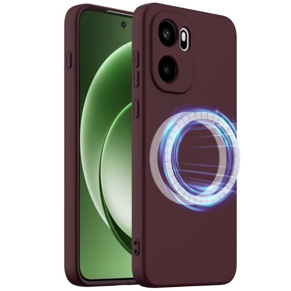 "Shell" MagSafe Hard Silicone (TPU) Case Cover - burgundy (OnePlus 15R / Ace 6T / Ace 6)