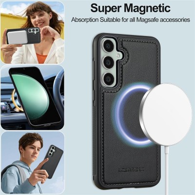 "LC.IMEEKE" MagSafe 2-in-1 Flip Case - Black (Galaxy A57)